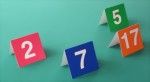 Tischnummern Dreiecksform rot Set 1-14